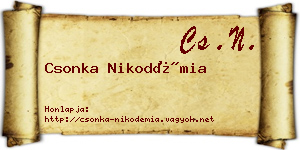 Csonka Nikodémia névjegykártya